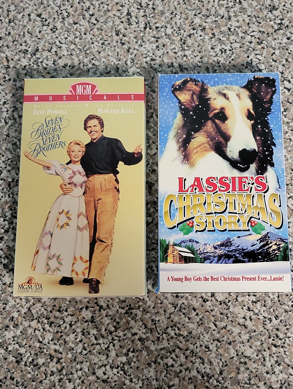 Seven Brides for Seven Brothers and Lassie's Christmas Story VHS Tapes